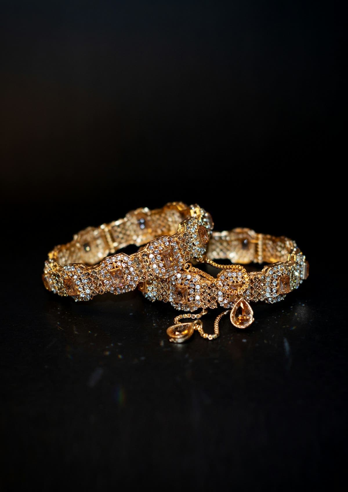 Hathphool Hand Chain in gold tone