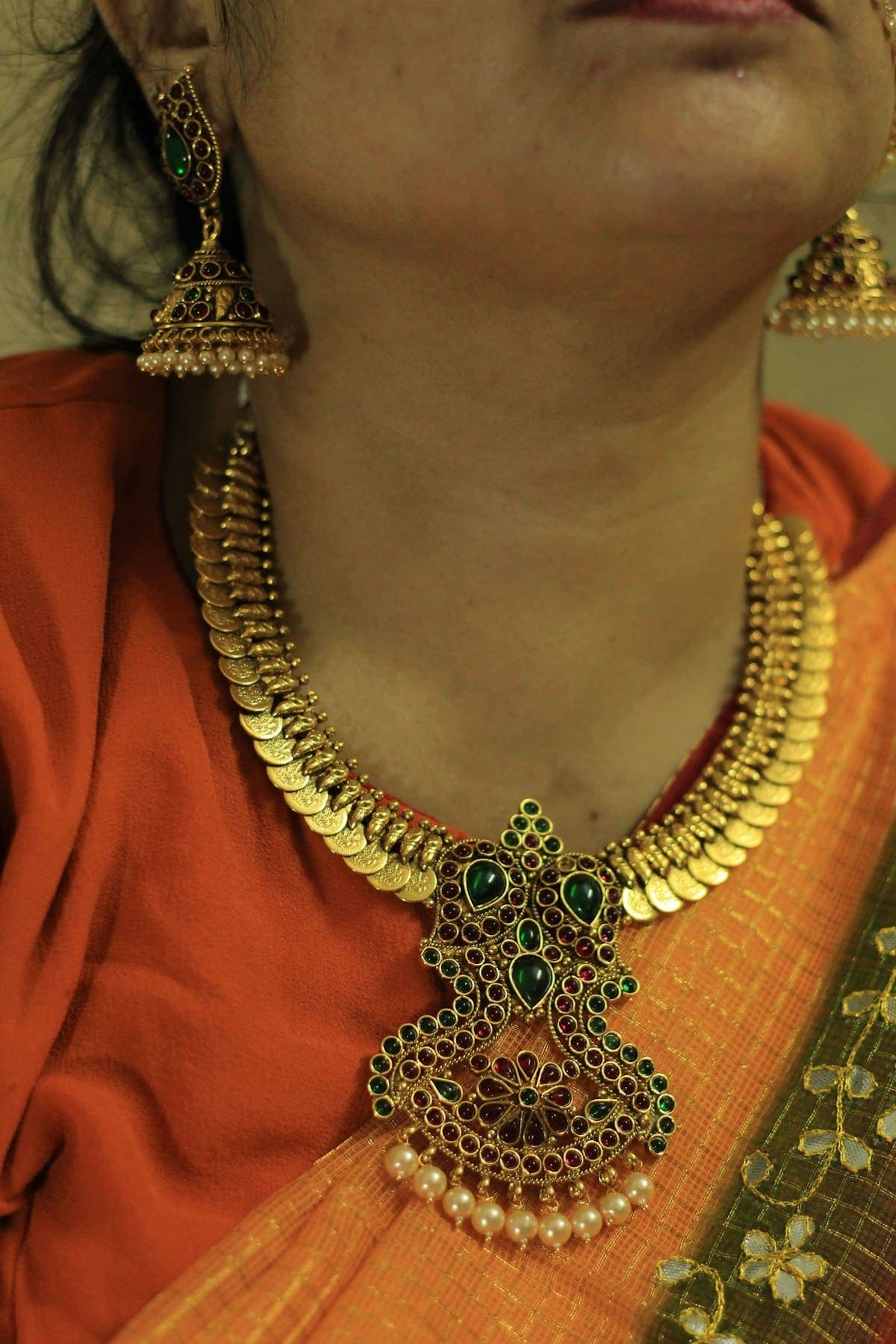 Mohar Coin Necklace in gold tone
