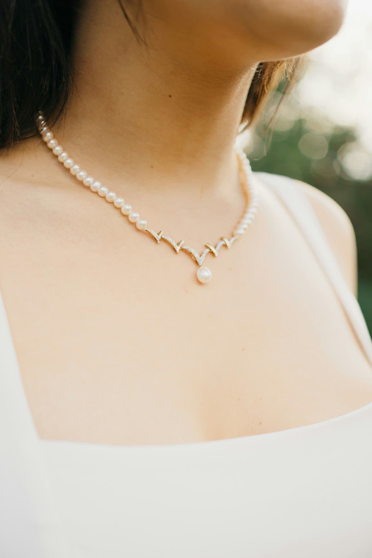 Zoya Pearl Choker in gold tone