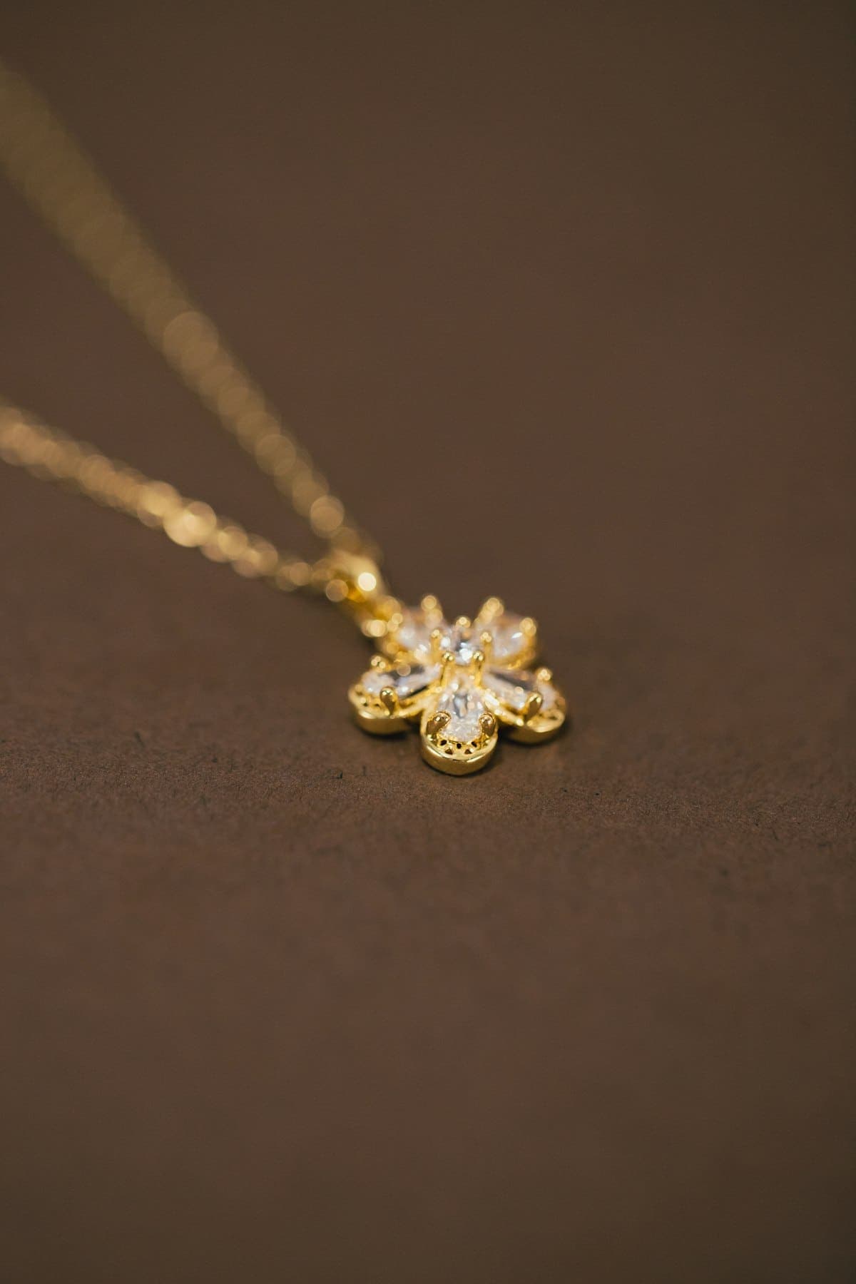 Phool Flower Pendant in rose gold tone